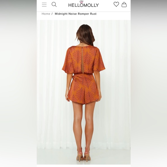 Hello Molly | Midnight Noise Romper | Rust | Size S - Picture 7 of 7